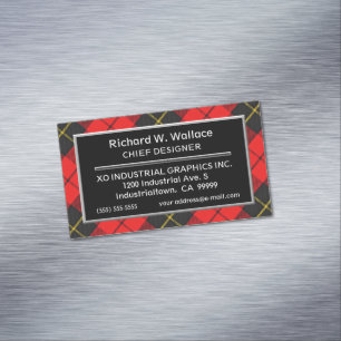 Carte De Visite Magnétique Clan écossais d'accès Wallace Tartan