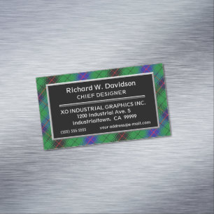 Carte De Visite Magnétique Clan écossais Davidson Tartan