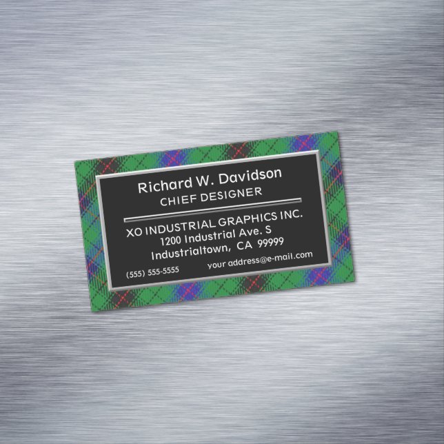 Carte De Visite Magnétique Clan écossais Davidson Tartan (In Situ)