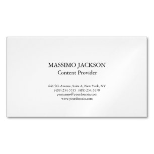 Carte De Visite Magnétique Classique Simple Blanc Professionnel Minimaliste