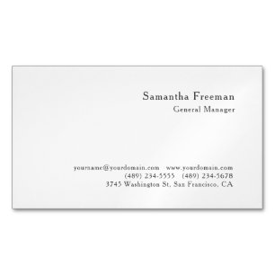 Carte De Visite Magnétique Classique Traditionnel Simple Noir Blanc Minimalis