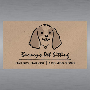 Carte De Visite Magnétique Cocker Spaniel   Sitter pour animaux   Protection