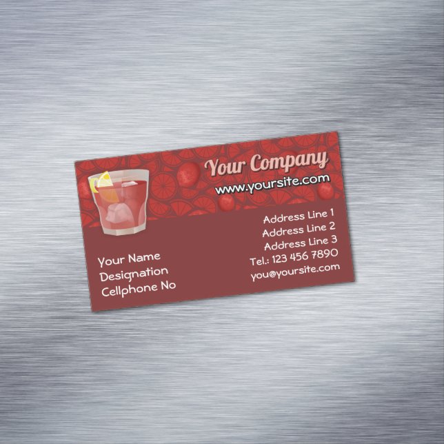 Carte De Visite Magnétique cocktail Americano (In Situ)