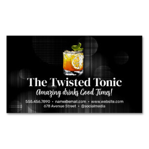 Carte De Visite Magnétique Cocktail Artsy Mixte Boissons