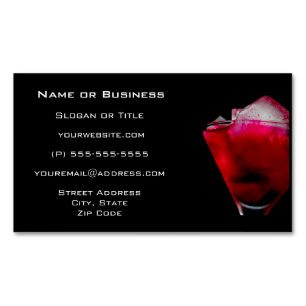 Carte De Visite Magnétique Cocktail Refreshing Red and Pink