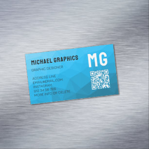 Carte De Visite Magnétique Code QR à motif de maille géométrique avec dégradé