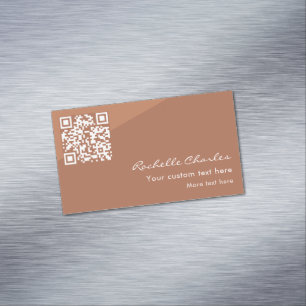 Carte De Visite Magnétique Code QR cuivre élégant moderne 