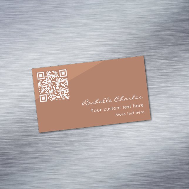 Carte De Visite Magnétique Code QR cuivre élégant moderne  (In Situ)