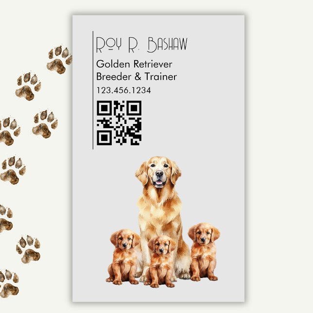 Carte De Visite Magnétique Code QR de l'éleveur de chiens (Créateur téléchargé)