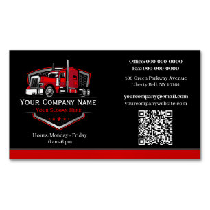 Carte De Visite Magnétique Code QR de l'entreprise de camionnage professionne