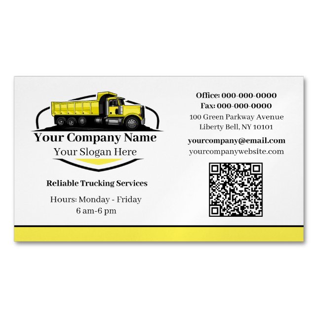 Carte De Visite Magnétique Code QR de l'entreprise de transport professionnel (devant)