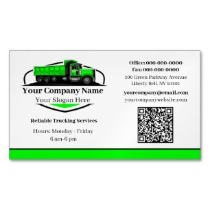 Carte De Visite Magnétique Code QR de l'entreprise de transport professionnel