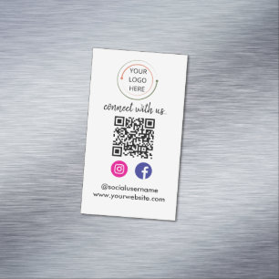 Carte De Visite Magnétique Code QR de Réseaux Sociaux Modernes Portrait Min