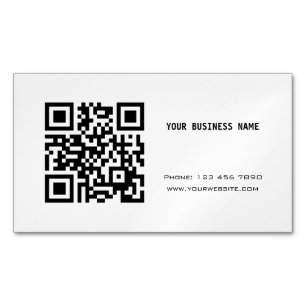 Carte De Visite Magnétique Code QR noir et blanc
