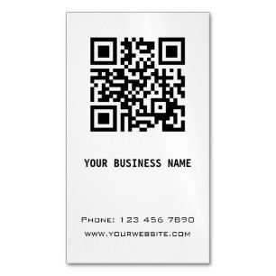 Carte De Visite Magnétique Code QR noir et blanc