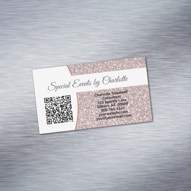 Carte De Visite Magnétique Code QR personnalisé pour Parties scintillant de c (In Situ)