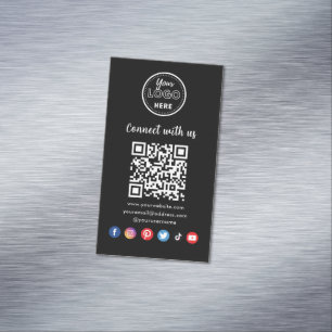 Carte De Visite Magnétique Code QR Professionnel Connectez-Vous Aux Médias So