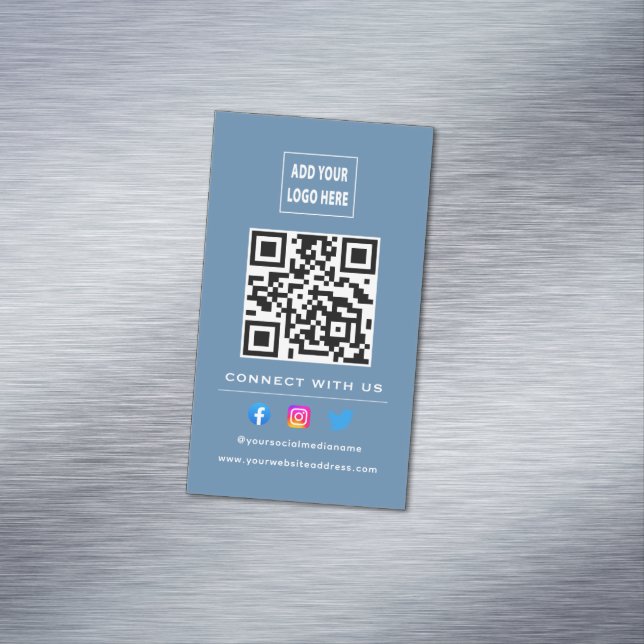Carte De Visite Magnétique Code QR Suivre l'analyse pour se connecter avec no (In Situ)