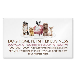 Carte De Visite Magnétique Comportementaliste Chien Blanc Hôtel pour Animaux