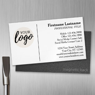 Carte De Visite Magnétique Conception classique avec logo et informations de