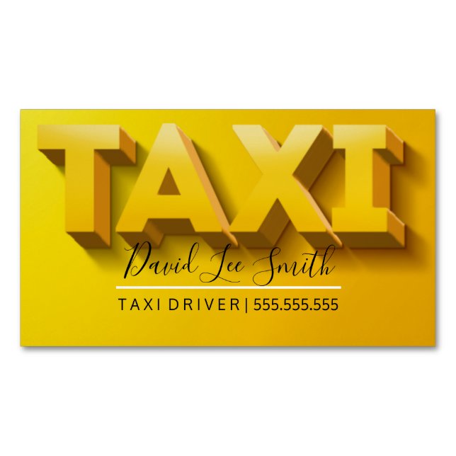 Carte De Visite Magnétique Conducteur de taxi / Service de taxi (devant)