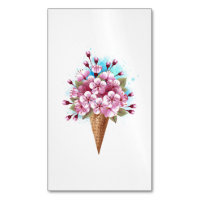 Cône rose Sakura crème glacée gaufre