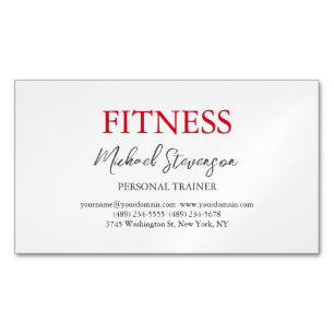 Carte De Visite Magnétique Conforme physique minimaliste de l'entraîneur pers