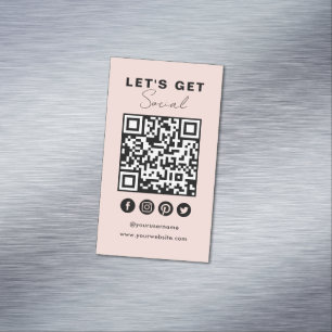 Carte De Visite Magnétique Connectez-Vous Aux Médias Sociaux Américains QR Co