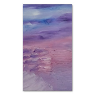 Carte De Visite Magnétique Coucher de soleil violet bleu rose abstrait coloré
