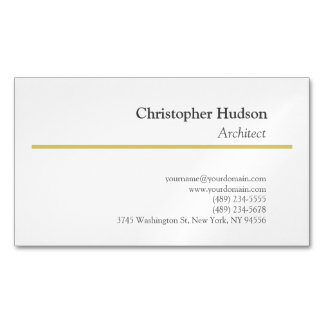 Carte De Visite Magnétique Couleur or blanc minimaliste simple