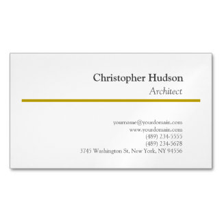 Carte De Visite Magnétique Couleur or blanc minimaliste simple