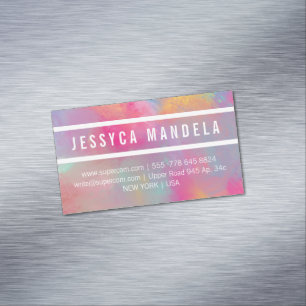 Carte De Visite Magnétique Couleurs de poudre pastel de styliste moderne