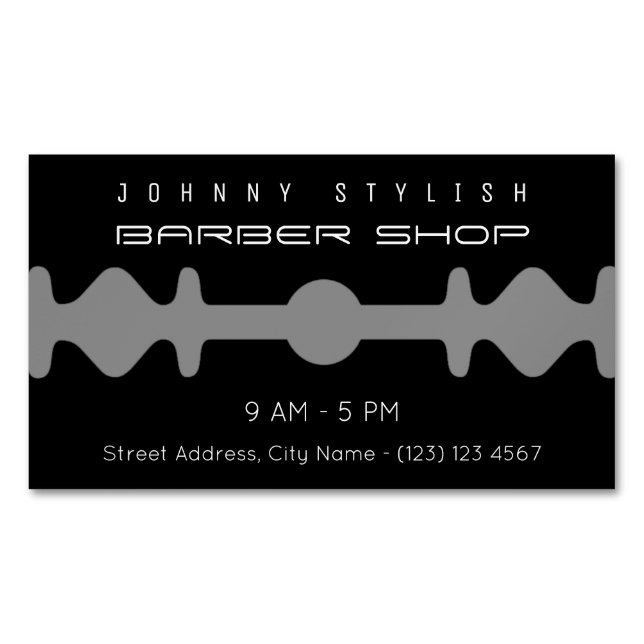 Carte De Visite Magnétique Couverture de cadre foncée de forme de lame de (devant)