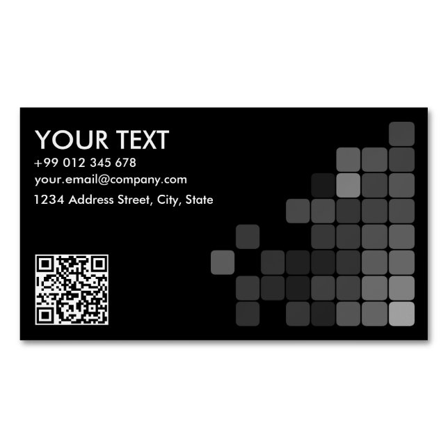Carte De Visite Magnétique Créez votre propre code QR professionnel élégant B (devant)