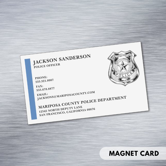 Carte De Visite Magnétique Custom Police Officer Department Law Enforcement (Custom Police Officer Department Law Enforcement Business Card Magnet)