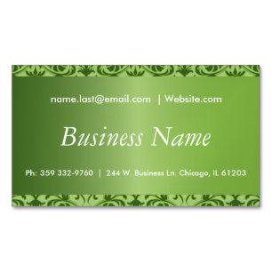 Carte De Visite Magnétique Damassé élégante de vert de Peridot