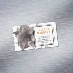 Carte de visite magnétique de fleur d'Amaryllis mo