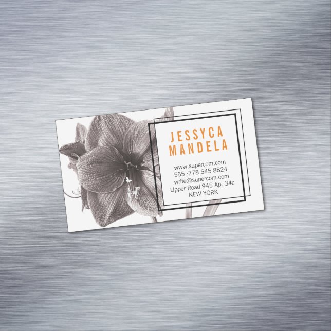 Carte de visite magnétique de fleur d'Amaryllis mo (In Situ)
