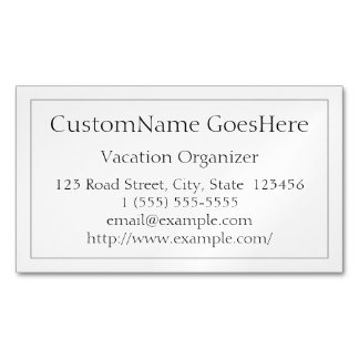 Carte de visite magnétique de l'organisateur de va
