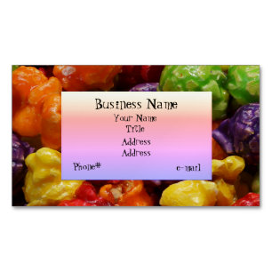 Carte de visite magnétique de maïs éclaté glacé