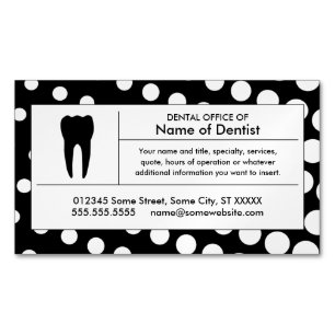 Carte De Visite Magnétique Demi-ton Bureau dentaire magnétique
