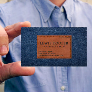Carte De Visite Magnétique Denim Jean Classique Moderne