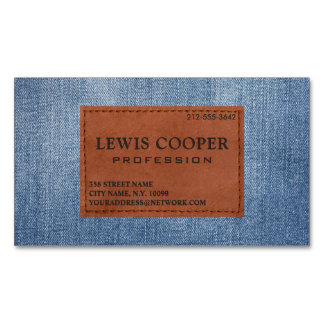 Carte De Visite Magnétique Denim Jean Moderne Minimaliste