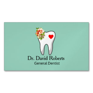 Carte De Visite Magnétique Dental Tooth Heart 
