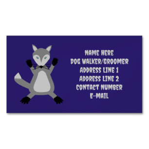 Carte De Visite Magnétique Déplaisant mignon Wolf Halloween personnalisé