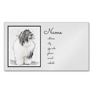 Carte De Visite Magnétique Dessin de collie à oreilles - Joli art original de