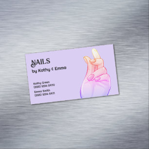 Carte De Visite Magnétique Deux Noms Nails Manicure
