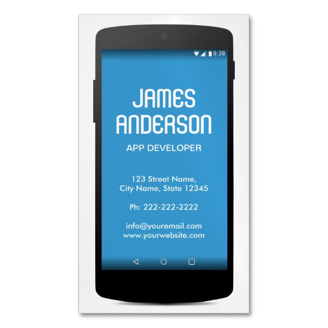 Carte De Visite Magnétique Développeur de logiciel d'application mobile Ingén (devant Vertical)