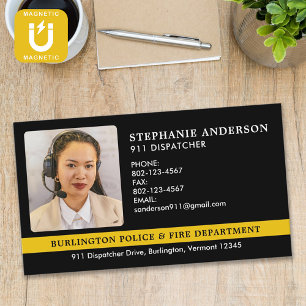 Carte De Visite Magnétique Dispatcher Photo 911 Police Fire Emergency