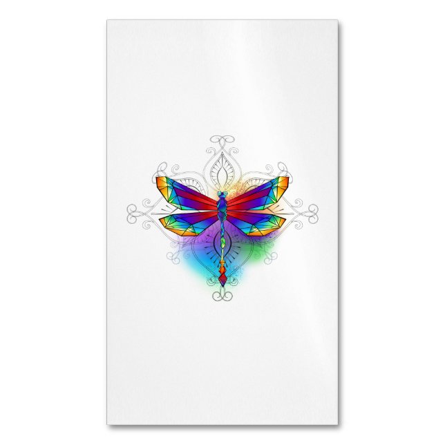 Carte De Visite Magnétique Dragonfly en arc-en-ciel (devant Vertical)